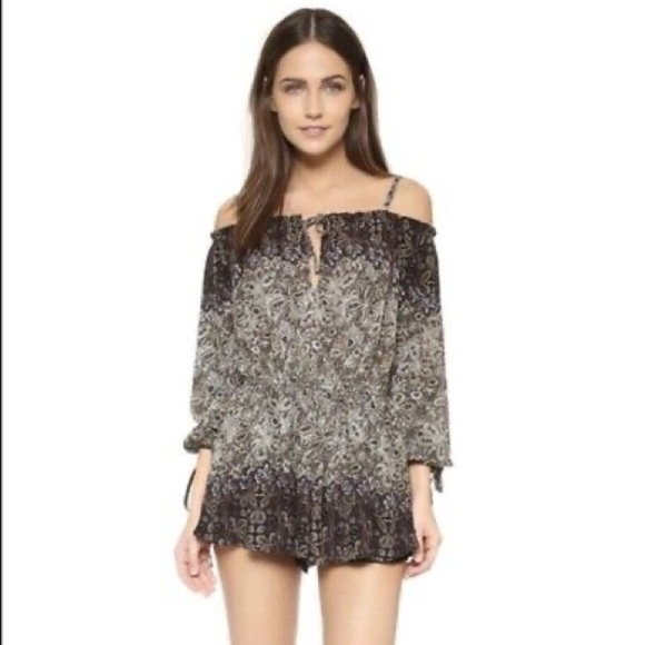 Free People So Divine Off the Shoulder Romper - Picture 2 of 12